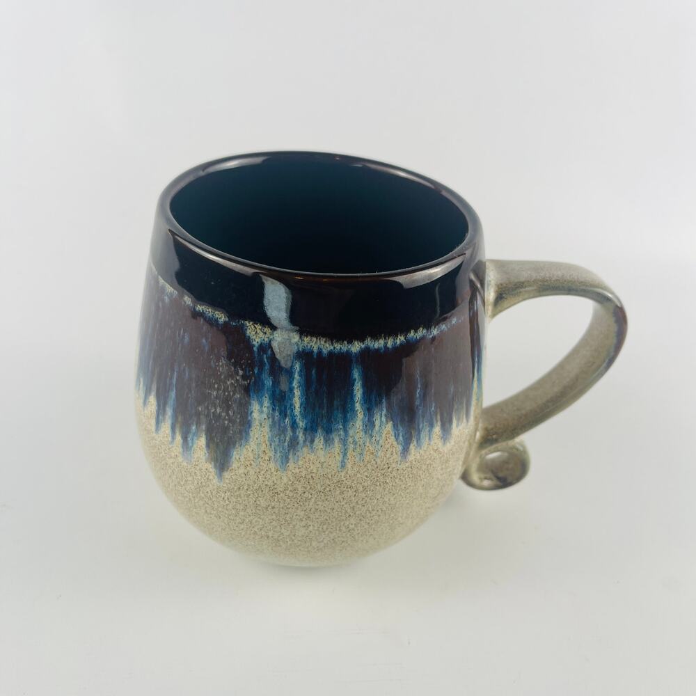Meritage Large Coffee Mug Mt Lexington Brown Tan Blue Abstract Design 20 oz